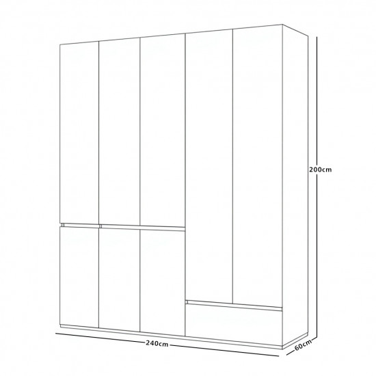دولاب ملابس خشبي مودرن 5 باب