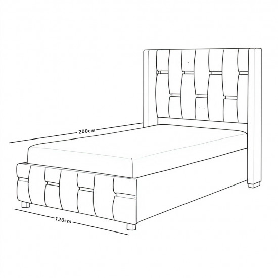 سرير خشبي بتنجيد مخملي عصري 120×200سم