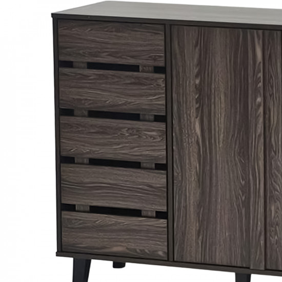 دولاب متعدد الاستخدام خشبي بني غامق 120 سم