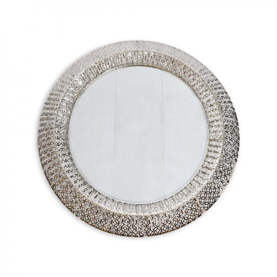 مرآة حائط اطار فضي مرآة حائط اطار فضي