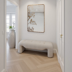 مرآة حائط اطار ستيل ذهبي 70×110 سم مرآة حائط اطار ستيل ذهبي 70×110 سم