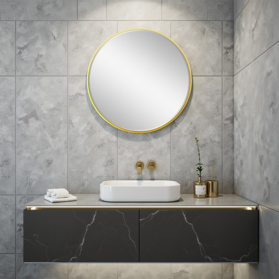 مرآة حائط 80x80 سم بإطار معدن مرآة حائط 80x80 سم بإطار معدن