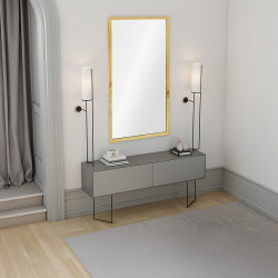 مرآة حائط 100x60 سم بإطار معدن مرآة حائط 100x60 سم بإطار معدن