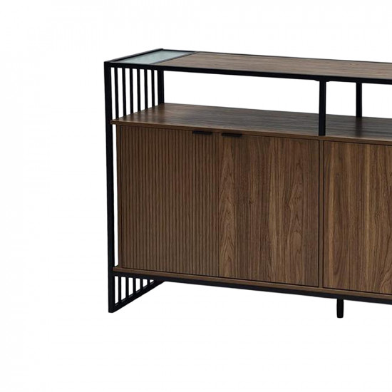دولاب بوفيه مودرن خشب بإطار معدني دولاب بوفيه مودرن خشب بإطار معدني