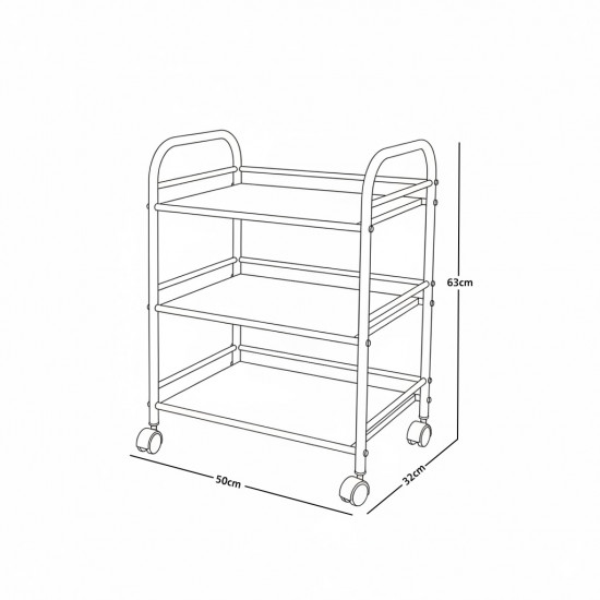 وحدة رفوف 3 أدوار استيل 50 سم
