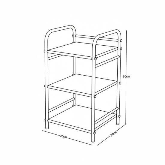 وحدة رفوف فضي 3 أدوار استيل