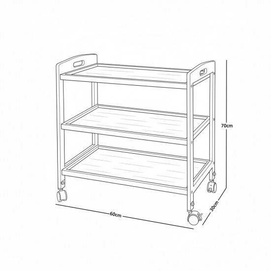 وحدة رفوف متحركة 3 أدوار خشب