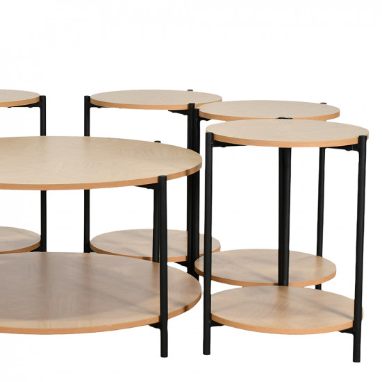 طقم طاولات خدمة 7 قطع 2 دور خشبي