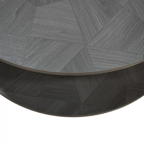 طقم طاولات خدمة 7 قطع 2 دور خشب رمادي غامق