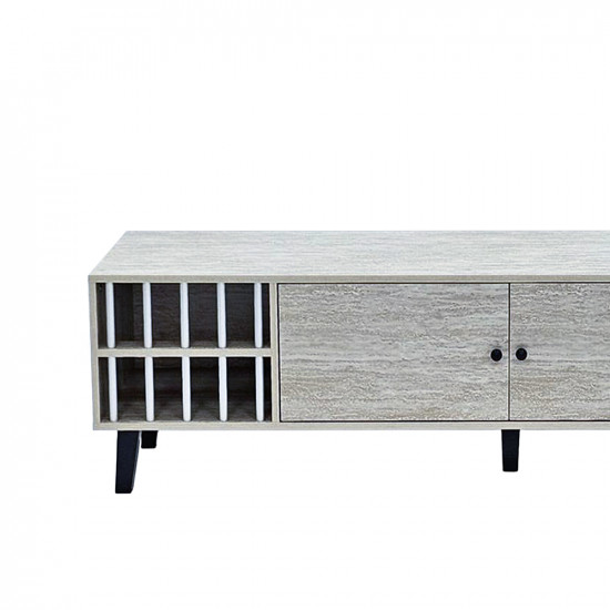 وحدة تلفاز خشبية مودرن رمادي 160 سم