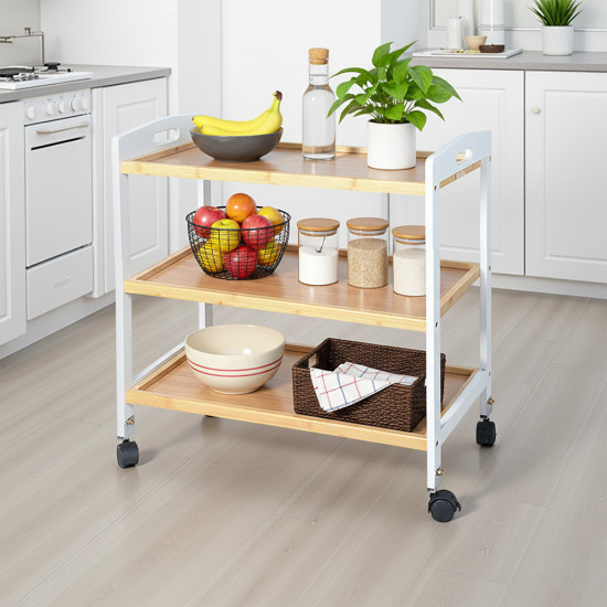 وحدة رفوف متحركة 3 أدوار خشب