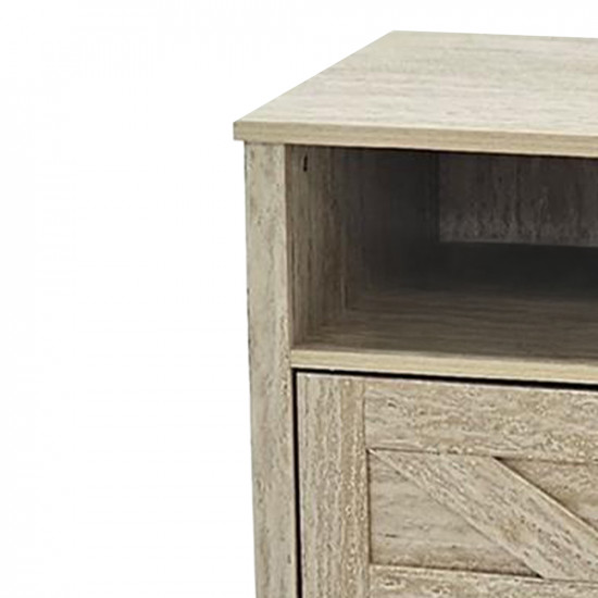 طاولة سرير جانبية خشب بيج 60×40 سم