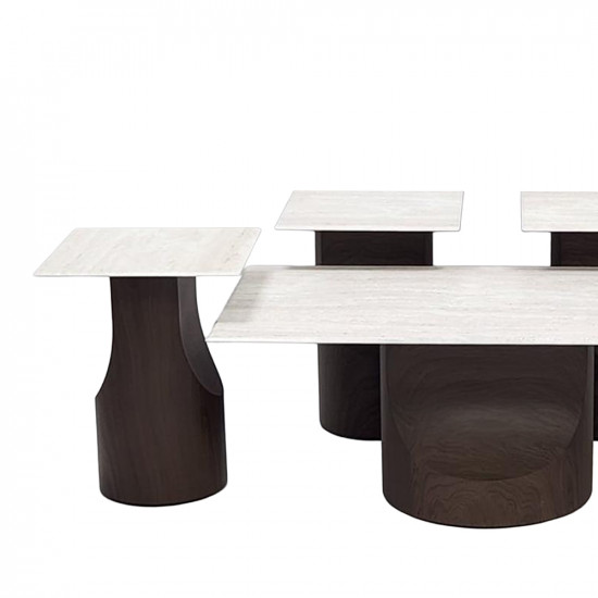 طقم طاولات خدمة 5 قطع معدني مع سطح سيراميك طقم طاولات خدمة 5 قطع معدني مع سطح سيراميك