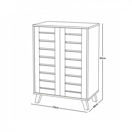 دولاب متعدد الاستخدام خشبي بني 70 سم