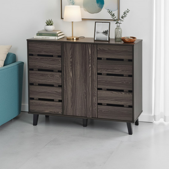 دولاب متعدد الاستخدام خشبي بني غامق 120 سم