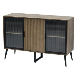 دولاب بوفيه خشب بأبواب أكريلك 120 سم