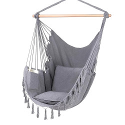 أرجوحة قماشية مع وسائد رمادي