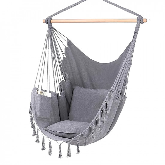 أرجوحة قماشية مع وسائد رمادي أرجوحة قماشية مع وسائد رمادي