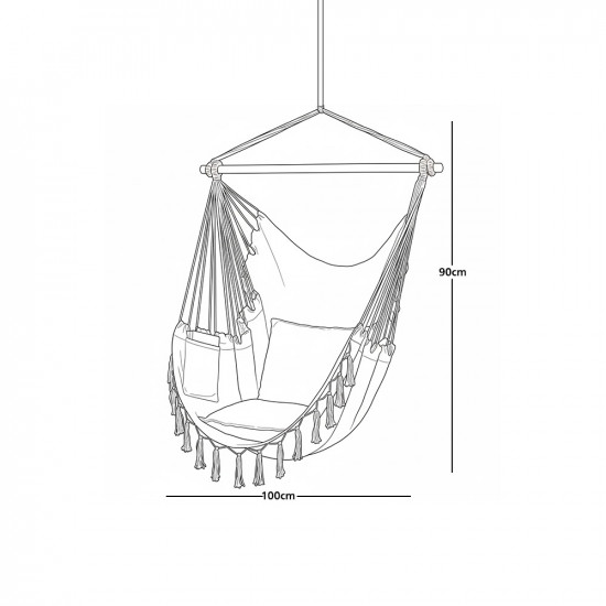 أرجوحة قماشية مع وسائد رمادي أرجوحة قماشية مع وسائد رمادي