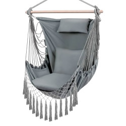 أرجوحة قماشية مع وسائد رمادي