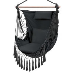 أرجوحة قماشية مع وسائد رمادي غامق