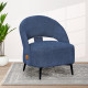 كرسي مفرد فاخر قماشي أزرق