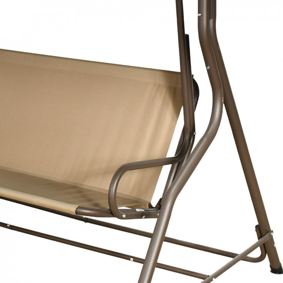 كنبة أرجوحة استرخاء قماش مع مظلة بيج