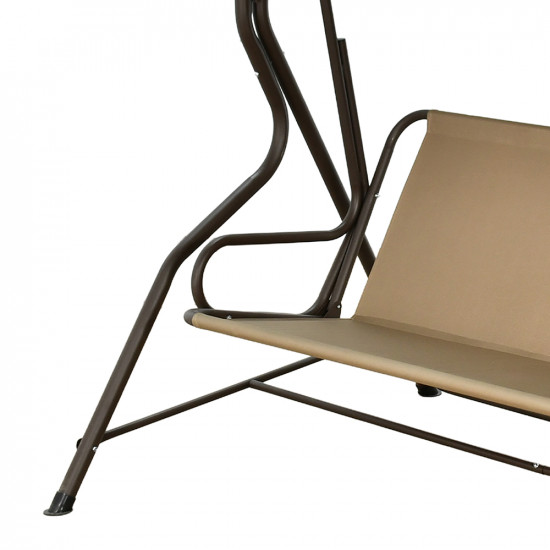 كنبة أرجوحة استرخاء قماش مع مظلة بيج