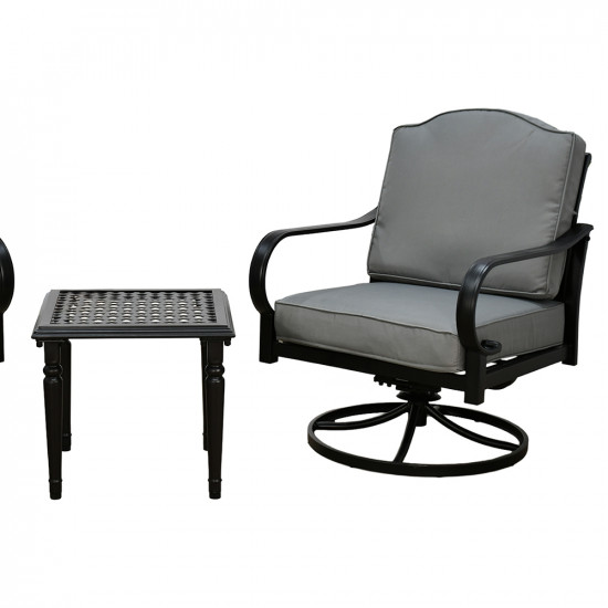 جلسة خارجية 2 مقعد دوار عصري مع طاولة