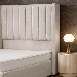 سرير خشبي بتنجيد مخملي عصري 120×200سم سرير خشبي بتنجيد مخملي عصري 120×200سم