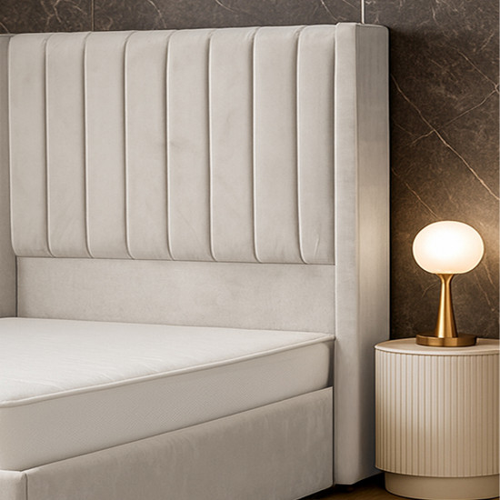 سرير خشبي بتنجيد مخملي عصري 120×200سم سرير خشبي بتنجيد مخملي عصري 120×200سم