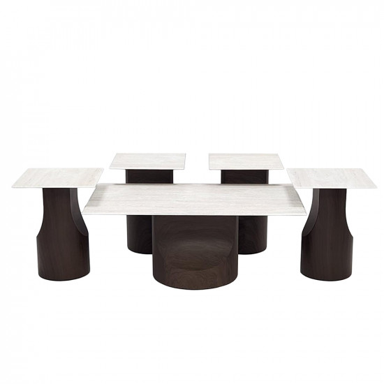 طقم طاولات خدمة 5 قطع معدني مع سطح سيراميك طقم طاولات خدمة 5 قطع معدني مع سطح سيراميك