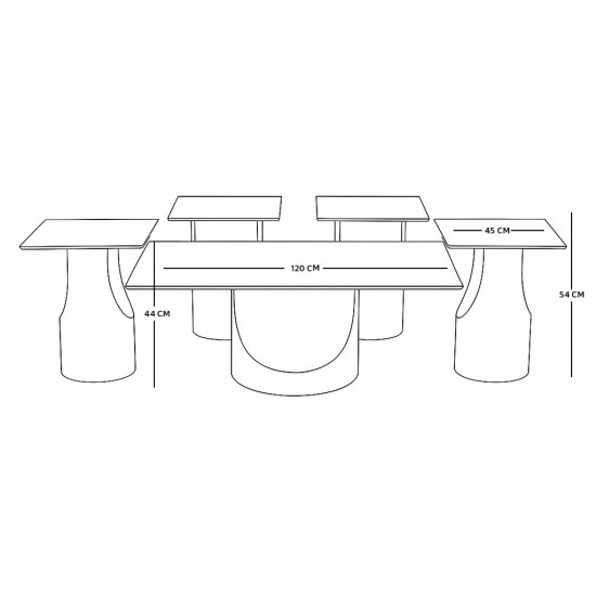 طقم طاولات خدمة 5 قطع معدني مع سطح سيراميك طقم طاولات خدمة 5 قطع معدني مع سطح سيراميك