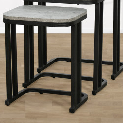 طقم طاولات خدمة 3 قطع خشبي رمادي