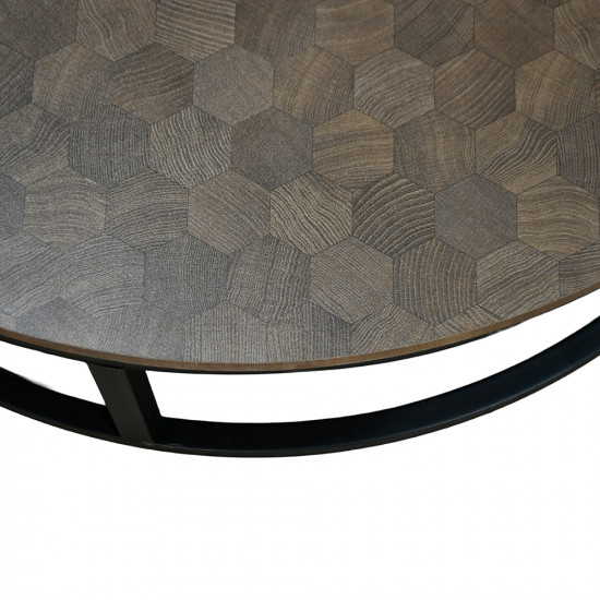 طقم طاولات خدمة دائرية 5 قطع خشبي بني 