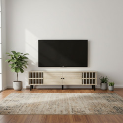 وحدة تلفاز خشبية مودرن بيج 180 سم وحدة تلفاز خشبية مودرن بيج 180 سم