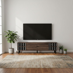 وحدة تلفاز خشبية مودرن بني 160 سم وحدة تلفاز خشبية مودرن بني 160 سم