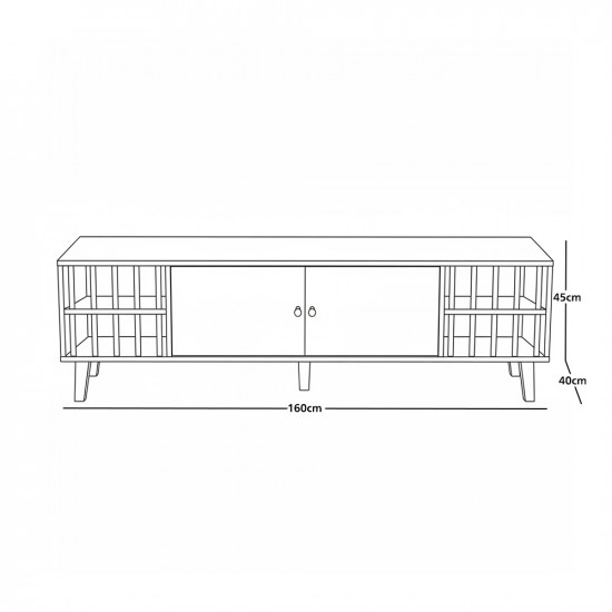 وحدة تلفاز خشبية مودرن رمادي 160 سم