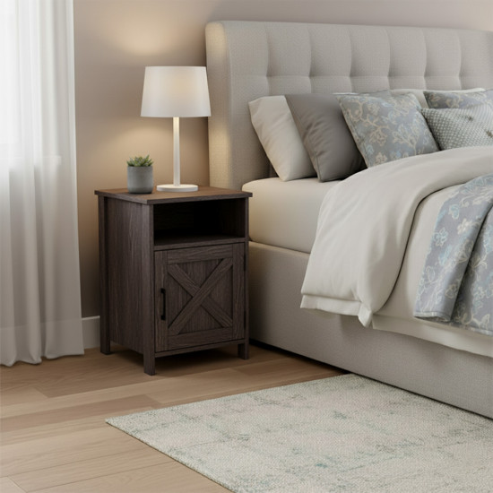 طاولة سرير جانبية خشب بني 60×40 سم طاولة سرير جانبية خشب بني 60×40 سم