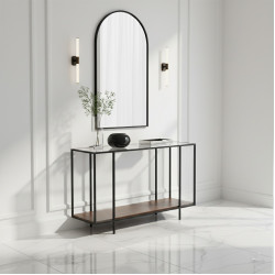 مدخل استقبال مودرن خشب مع سطح زجاجي