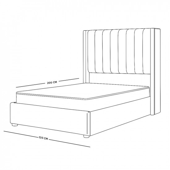 سرير خشبي بتنجيد مخملي عصري 120×200سم سرير خشبي بتنجيد مخملي عصري 120×200سم