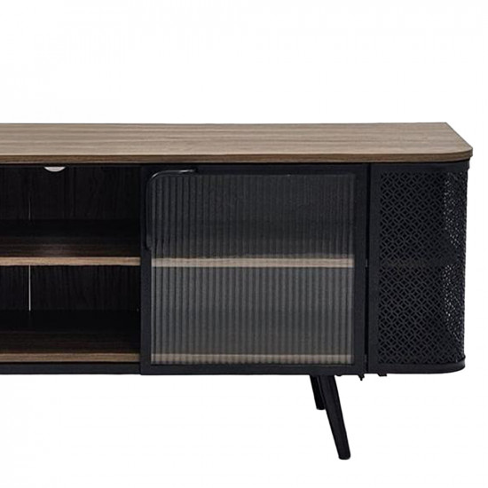 وحدة تلفاز مودرن خشب بأبواب زجاجية 160 سم وحدة تلفاز مودرن خشب بأبواب زجاجية 160 سم