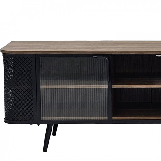 وحدة تلفاز مودرن خشب بأبواب زجاجية 160 سم وحدة تلفاز مودرن خشب بأبواب زجاجية 160 سم