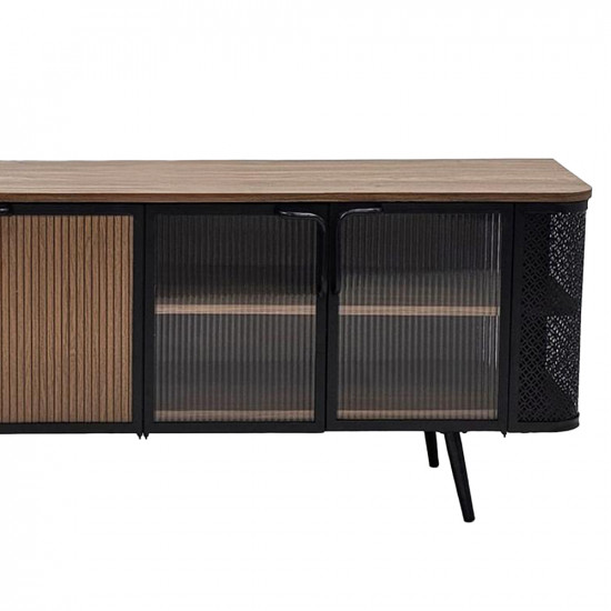 وحدة تلفاز مودرن خشبي مع زجاج 172 سم وحدة تلفاز مودرن خشبي مع زجاج 172 سم