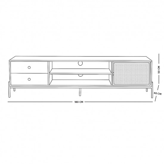 وحدة تلفاز خشبية رمادي 180 سم