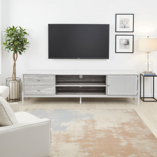 وحدة تلفاز خشبية رمادي 180 سم