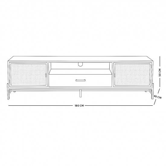 وحدة تلفاز خشبية مودرن رمادي 180 سم