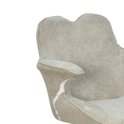 كرسي دوار عصري مع قماش قابل للأزالة بيج