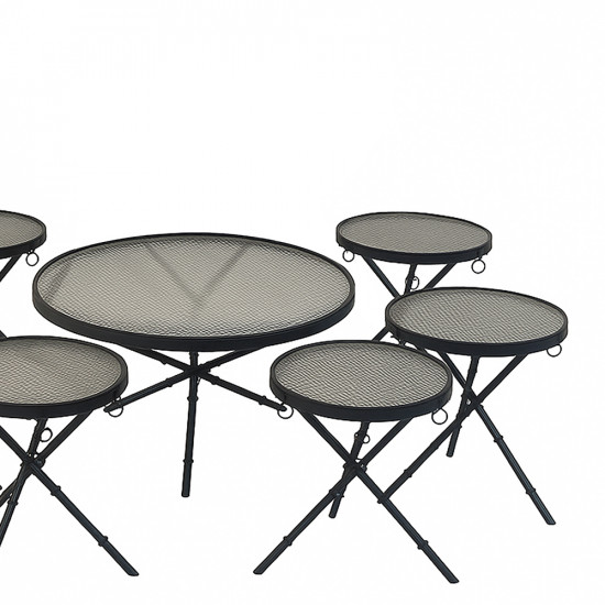 طقم طاولات خدمة 7 قطع سطح زجاجي طقم طاولات خدمة 7 قطع سطح زجاجي