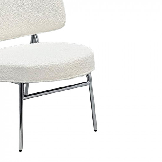 كرسي مفرد مودرن قماش بوكليه بأرجل معدنية